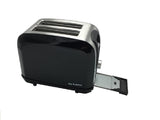 2 Slice Stainless Steel Glossy BLACK Toaster Power 600W Wide Slots