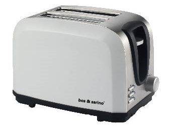 Toaster White 2 Slice Stainless Steel - BOS & SARINO – Bos & Sarino
