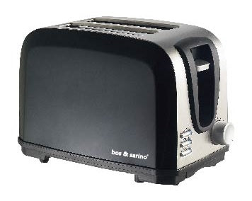 2 Slice Stainless Steel Glossy BLACK Toaster Power 600W Wide Slots